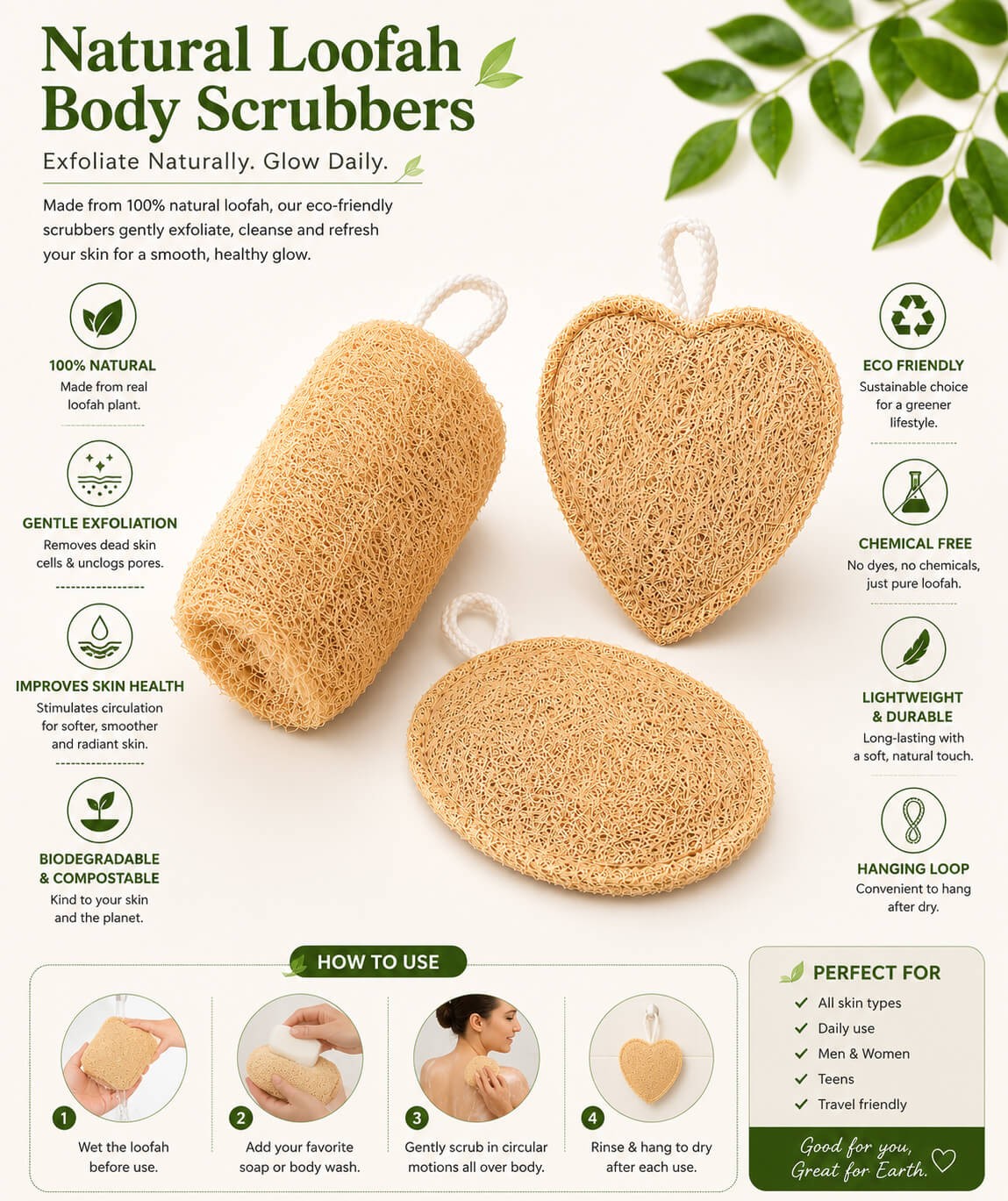 Cylindrical Loofah alternative view