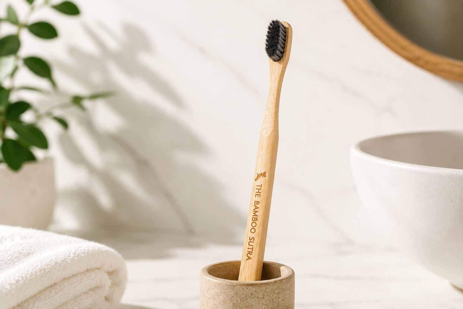 Nano Bristles Black Round Handle Toothbrush alternative view